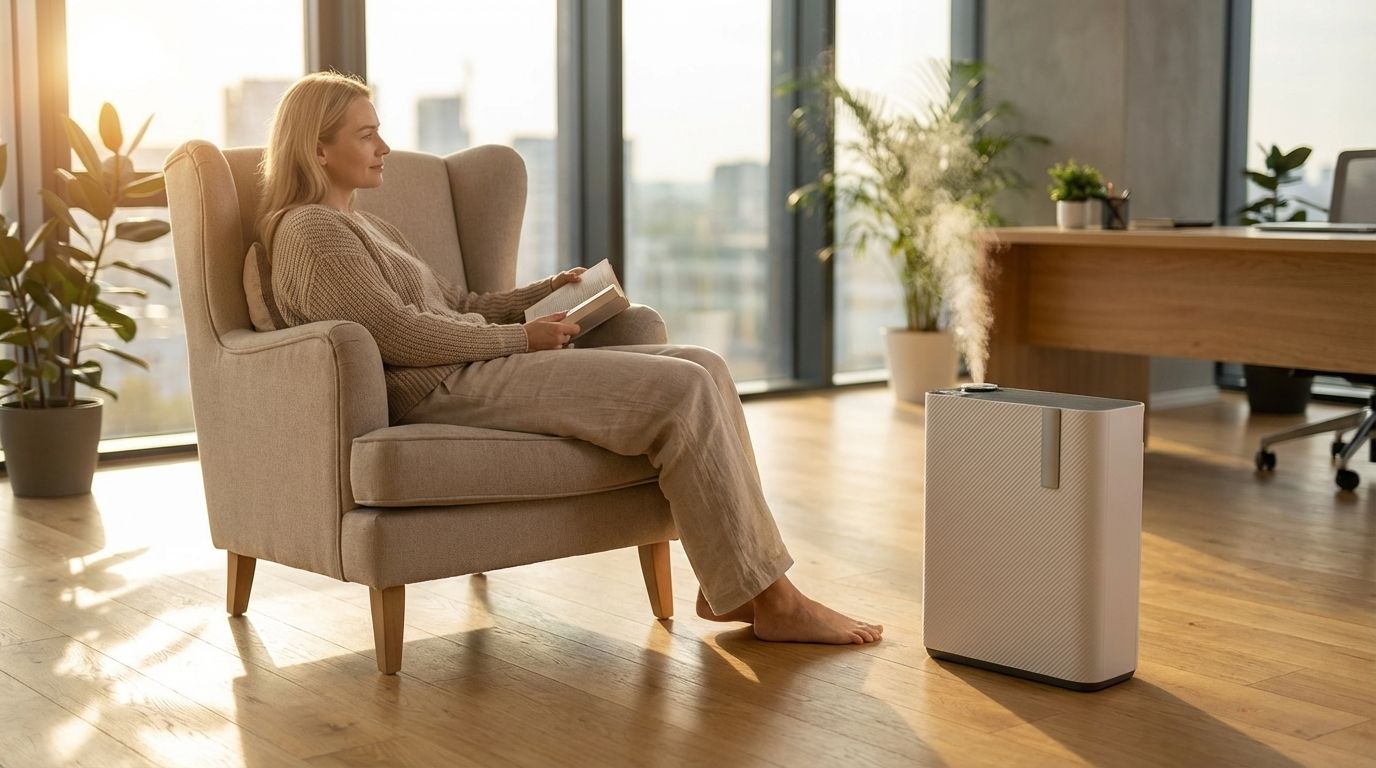 Probiotic infusion technology releasing beneficial Bacillus bacteria into indoor air